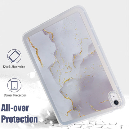 For iPad 10.9 (2022) TPU Tablet Case Marble Pattern Printing Shockproof Back Cover Shell