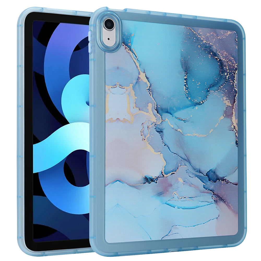 For iPad 10.9 (2022) TPU Tablet Case Marble Pattern Printing Shockproof Back Cover Shell