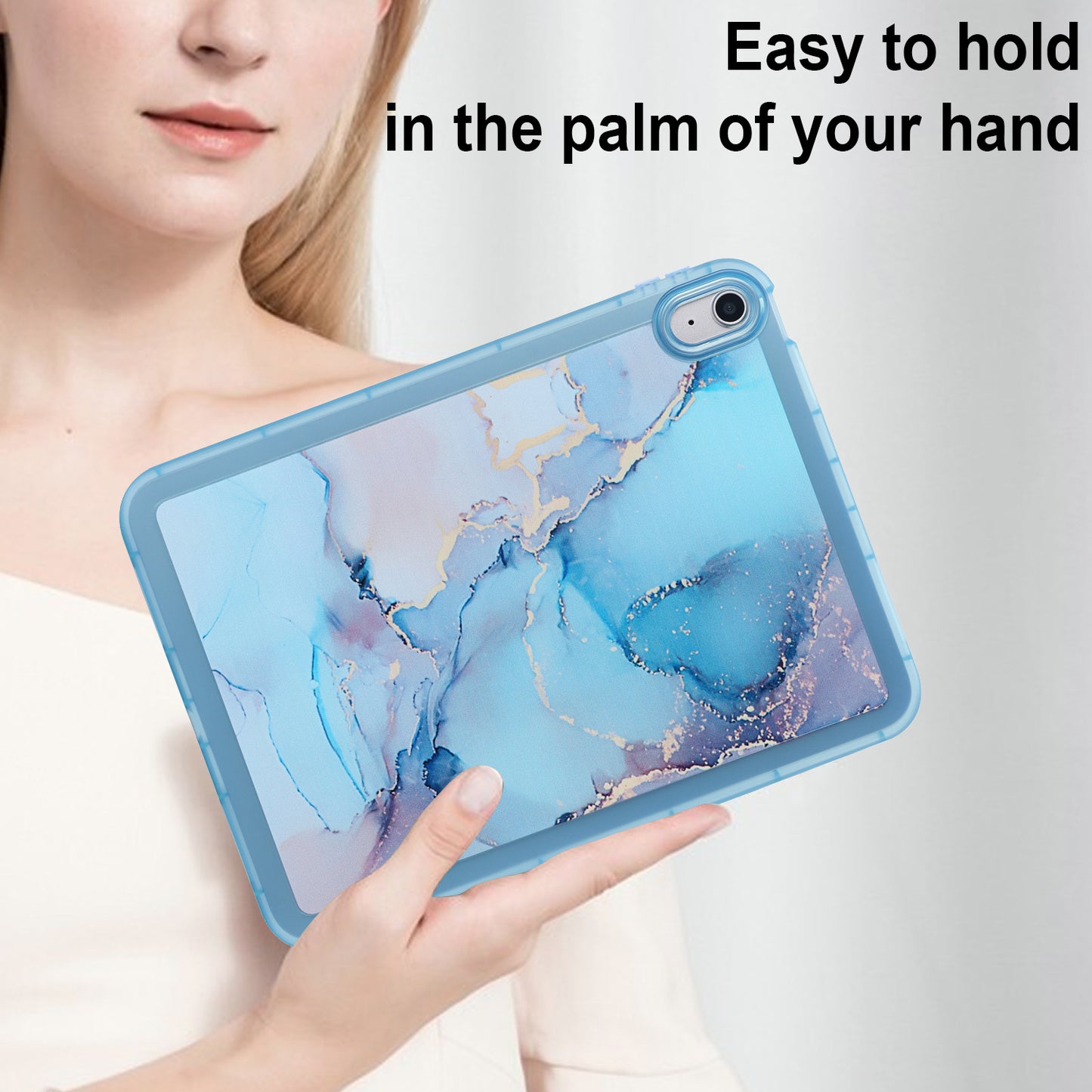 For iPad 10.9 (2022) TPU Tablet Case Marble Pattern Printing Shockproof Back Cover Shell