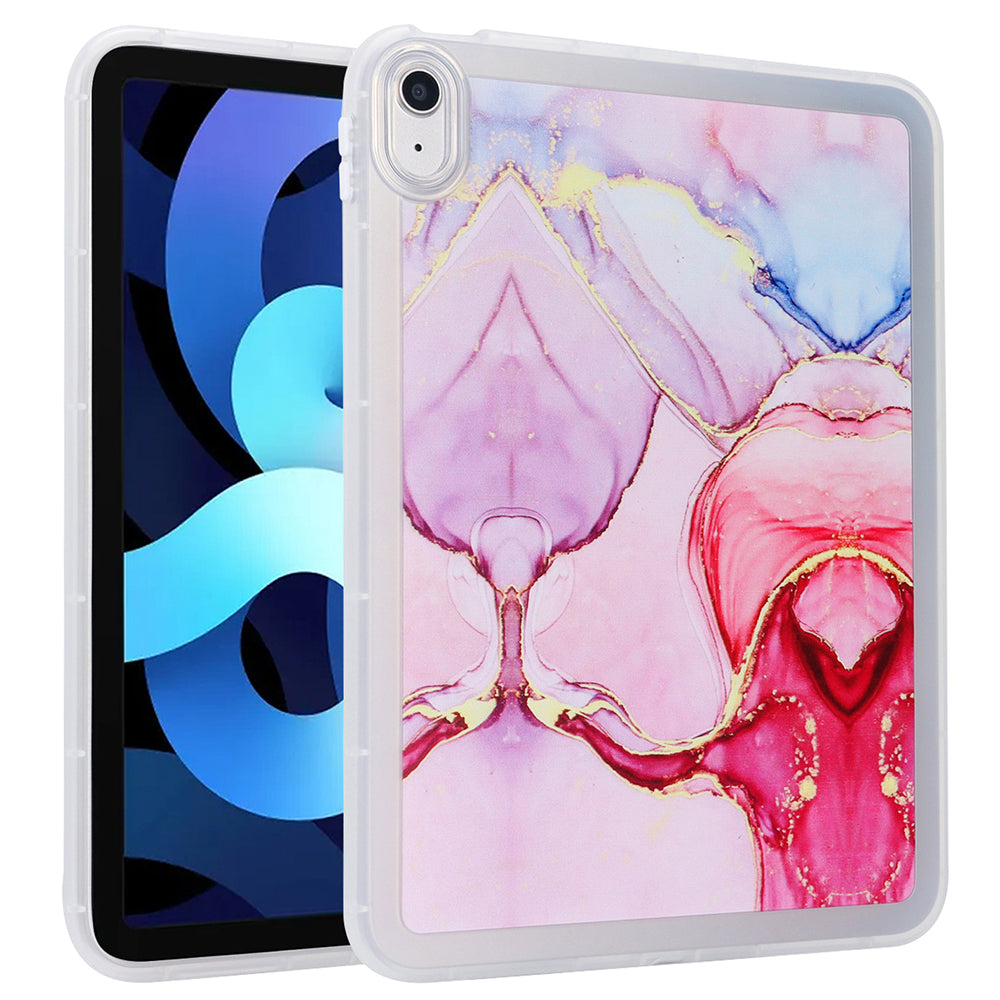 For iPad 10.9 (2022) TPU Tablet Case Marble Pattern Printing Shockproof Back Cover Shell