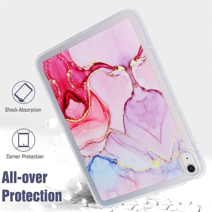 For iPad 10.9 (2022) TPU Tablet Case Marble Pattern Printing Shockproof Back Cover Shell