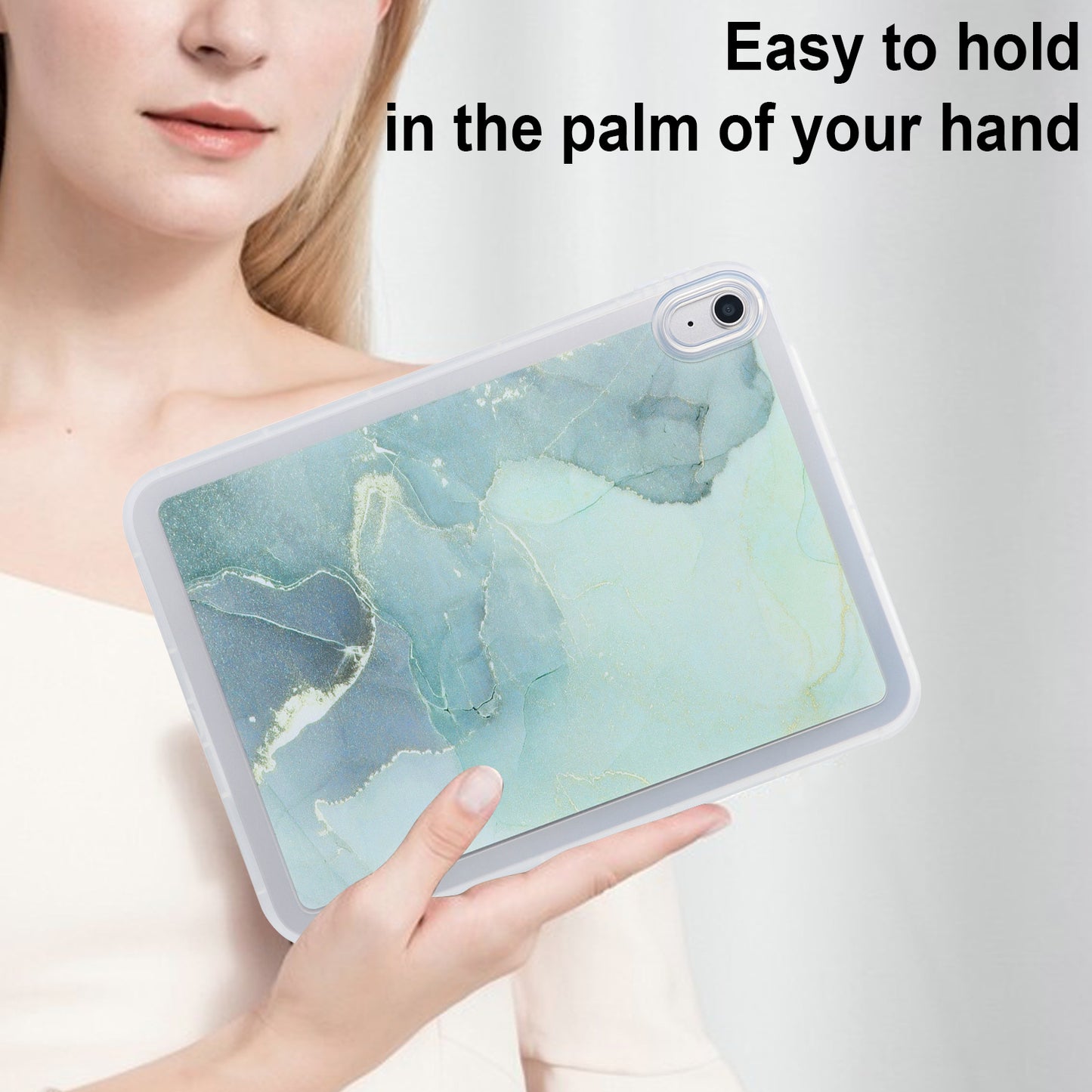 For iPad 10.9 (2022) TPU Tablet Case Marble Pattern Printing Shockproof Back Cover Shell