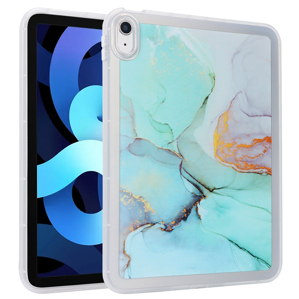 For iPad 10.9 (2022) TPU Tablet Case Marble Pattern Printing Shockproof Back Cover Shell