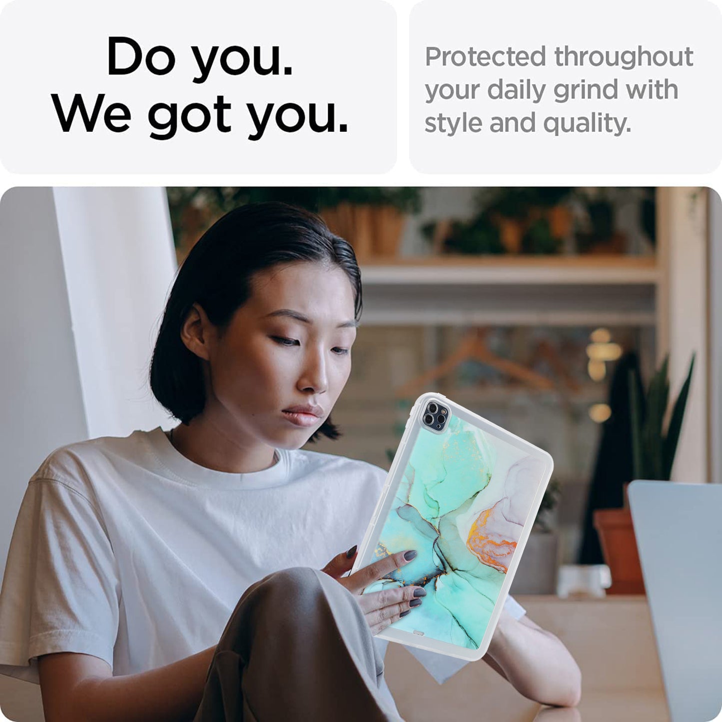 For iPad Pro 11 (2020) / (2021) / (2022) Soft TPU Tablet Case Marble Pattern Printing Back Shell