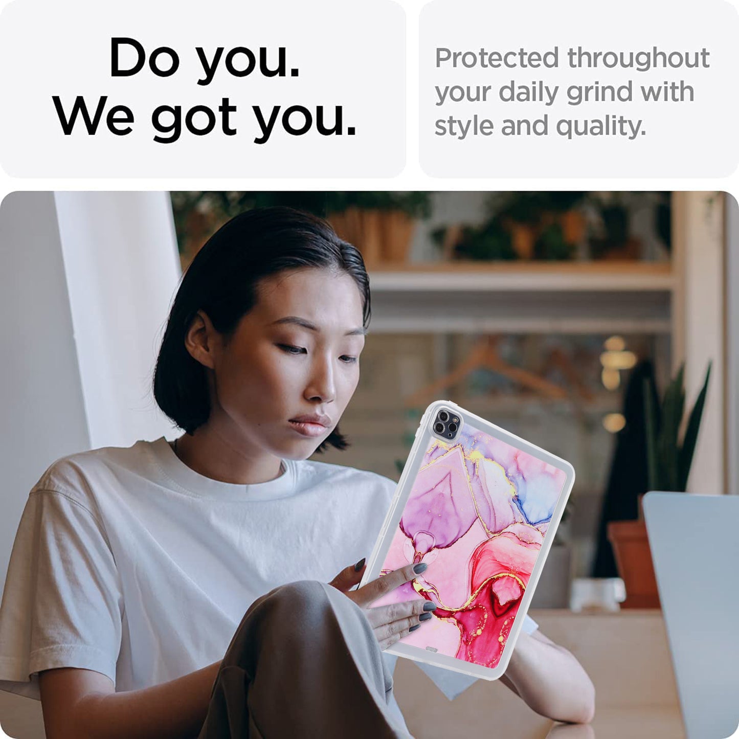 For iPad Pro 11 (2020) / (2021) / (2022) Soft TPU Tablet Case Marble Pattern Printing Back Shell