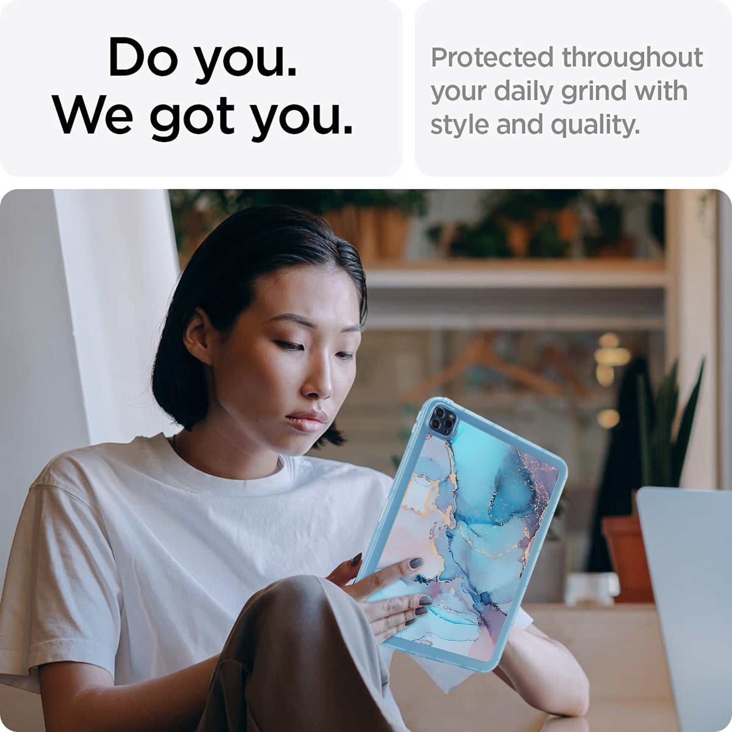 For iPad Pro 11 (2020) / (2021) / (2022) Soft TPU Tablet Case Marble Pattern Printing Back Shell