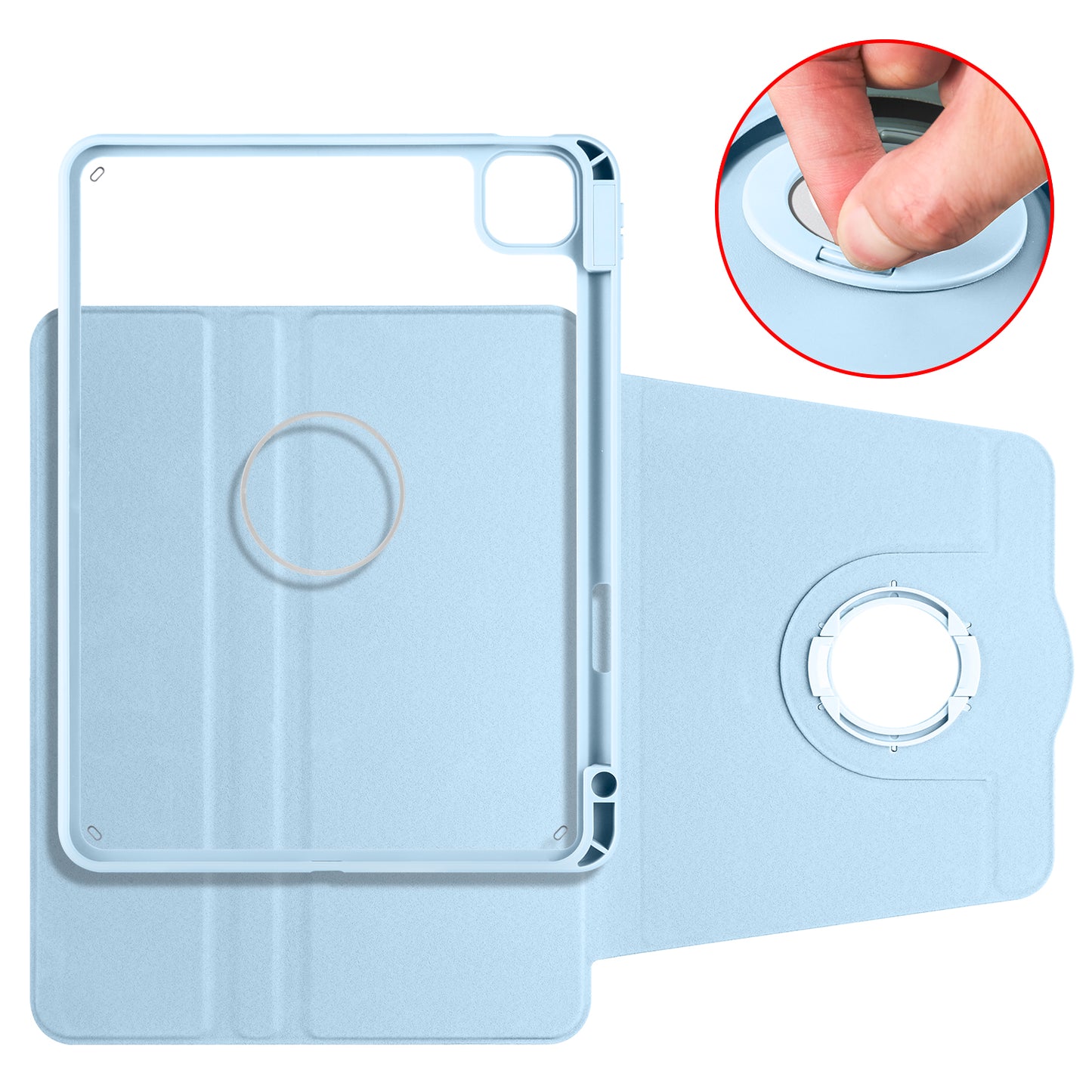 For iPad Pro 11 (2021) / (2020) / (2022) / iPad Air (2020) / (2022) Anti-Drop Tablet Case Rotating Stand PU Leather TPU Cover
