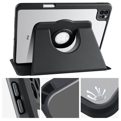 For iPad Pro 11 (2021) / (2020) / (2022) / iPad Air (2020) / (2022) Anti-Drop Tablet Case Rotating Stand PU Leather TPU Cover