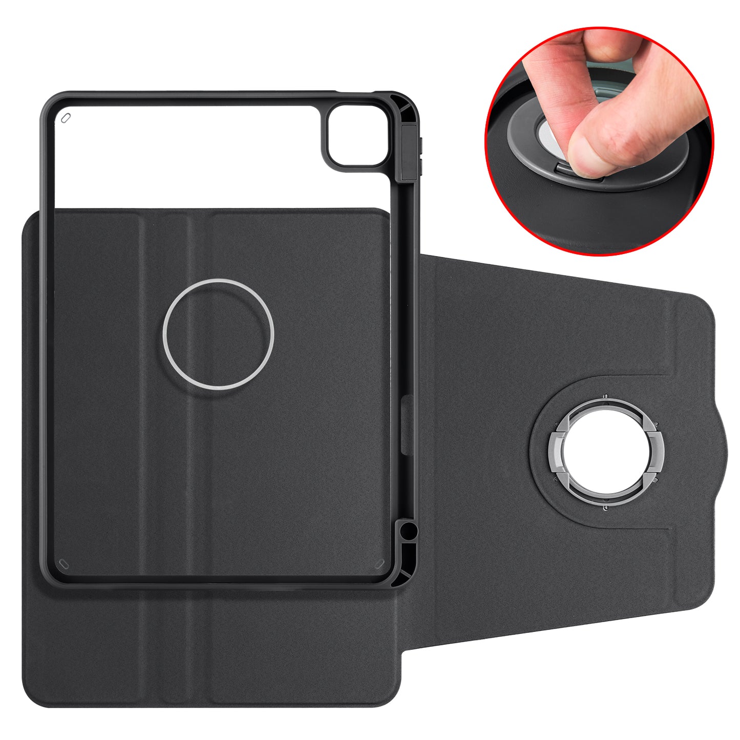 For iPad Pro 11 (2021) / (2020) / (2022) / iPad Air (2020) / (2022) Anti-Drop Tablet Case Rotating Stand PU Leather TPU Cover