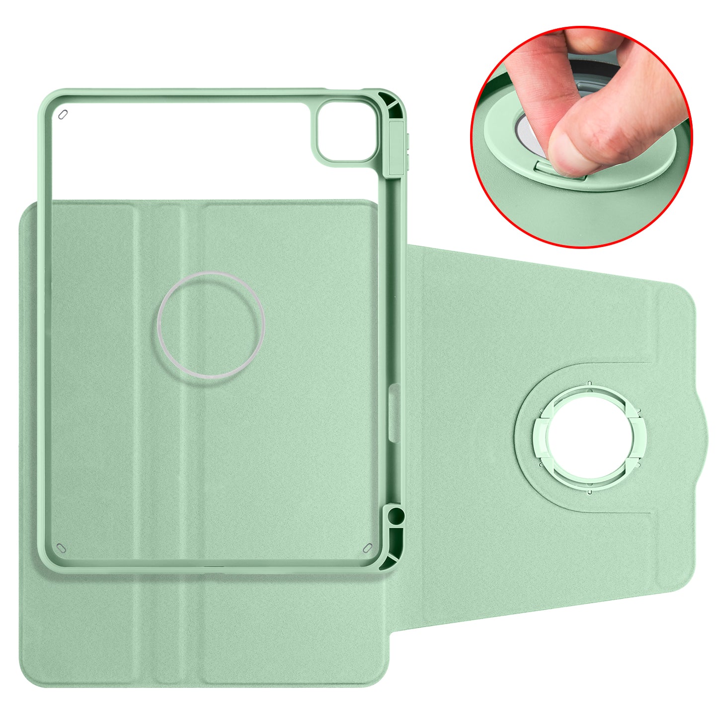 For iPad Pro 11 (2021) / (2020) / (2022) / iPad Air (2020) / (2022) Anti-Drop Tablet Case Rotating Stand PU Leather TPU Cover