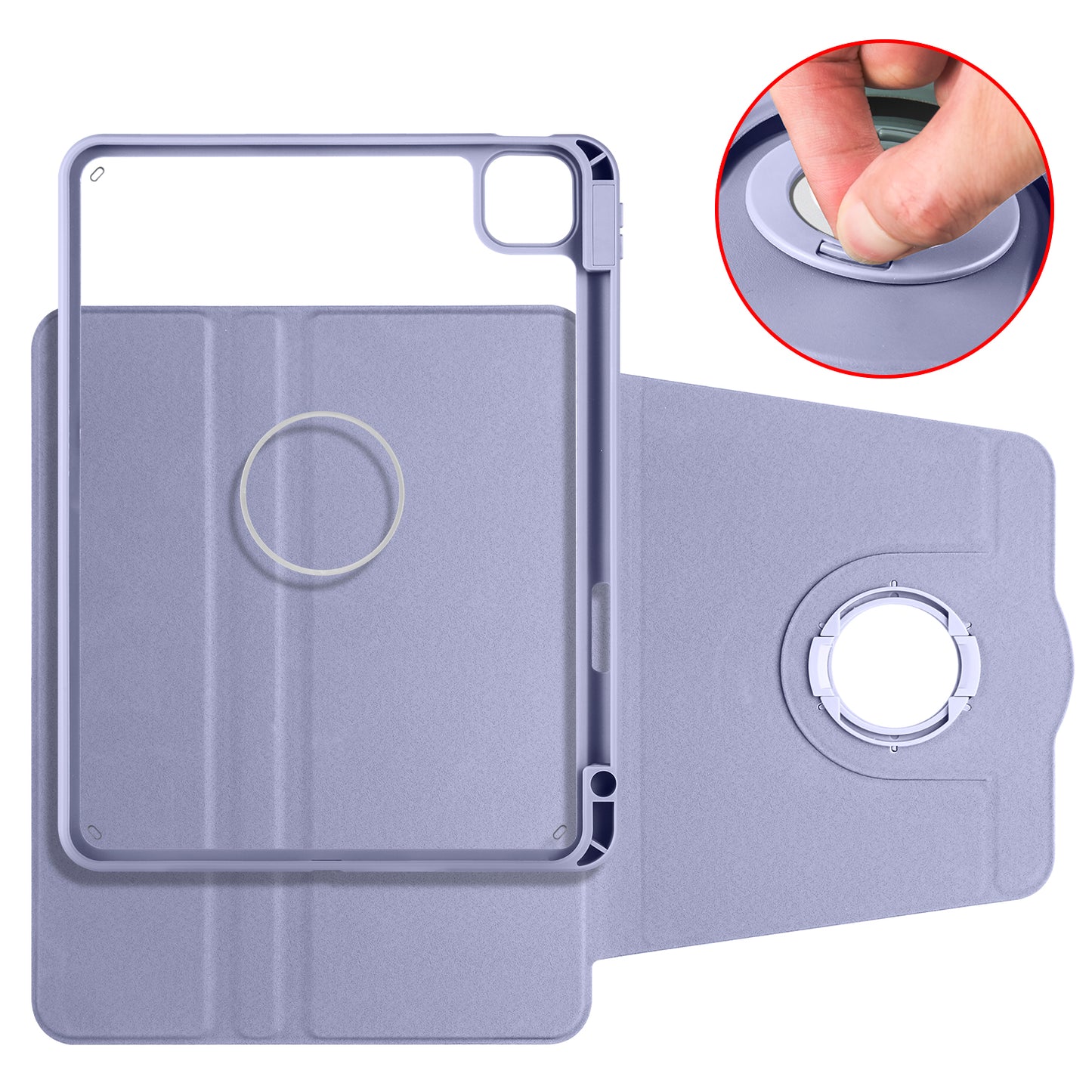 For iPad Pro 11 (2021) / (2020) / (2022) / iPad Air (2020) / (2022) Anti-Drop Tablet Case Rotating Stand PU Leather TPU Cover