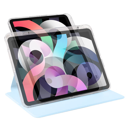 For iPad Pro 11 (2021) / (2020) / (2022) / iPad Air (2020) / (2022) Rotating Stand Tablet Cover PU Leather TPU Crystal Clear Back Case
