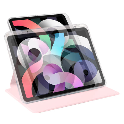 For iPad Pro 11 (2021) / (2020) / (2022) / iPad Air (2020) / (2022) Rotating Stand Tablet Cover PU Leather TPU Crystal Clear Back Case