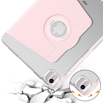 For iPad Pro 11 (2021) / (2020) / (2022) / iPad Air (2020) / (2022) Rotating Stand Tablet Cover PU Leather TPU Crystal Clear Back Case
