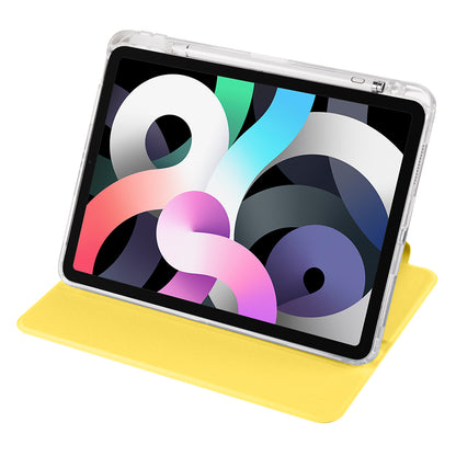 For iPad Pro 11 (2021) / (2020) / (2022) / iPad Air (2020) / (2022) Rotating Stand Tablet Cover PU Leather TPU Crystal Clear Back Case