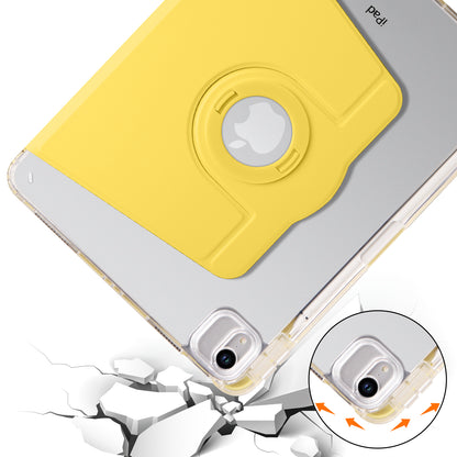 For iPad Pro 11 (2021) / (2020) / (2022) / iPad Air (2020) / (2022) Rotating Stand Tablet Cover PU Leather TPU Crystal Clear Back Case