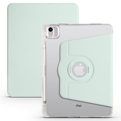 For iPad Pro 11 (2021) / (2020) / (2022) / iPad Air (2020) / (2022) Rotating Stand Tablet Cover PU Leather TPU Crystal Clear Back Case
