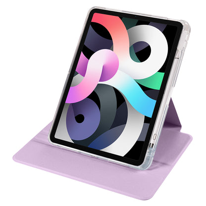 For iPad Pro 11 (2021) / (2020) / (2022) / iPad Air (2020) / (2022) Rotating Stand Tablet Cover PU Leather TPU Crystal Clear Back Case