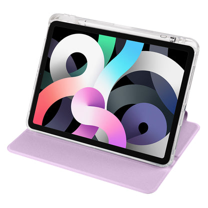For iPad Pro 11 (2021) / (2020) / (2022) / iPad Air (2020) / (2022) Rotating Stand Tablet Cover PU Leather TPU Crystal Clear Back Case