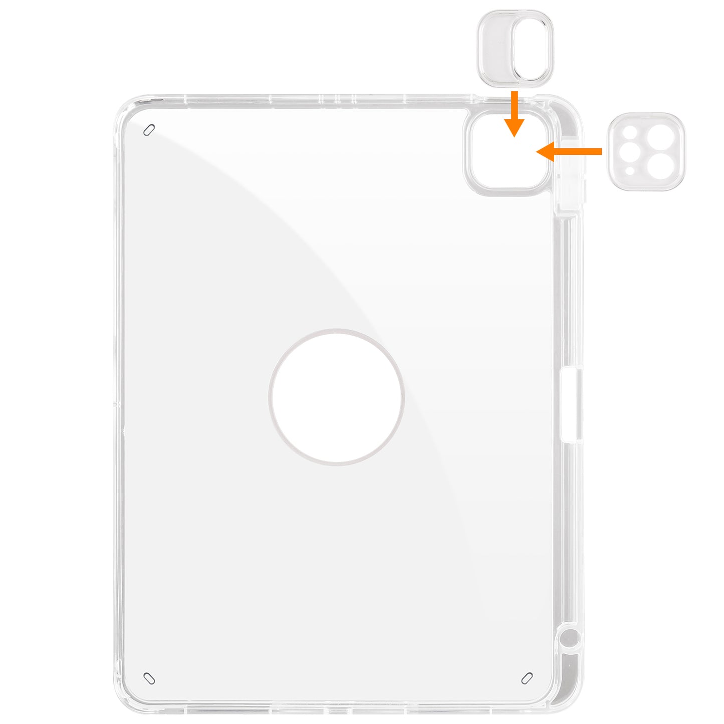For iPad Pro 11 (2021) / (2020) / (2022) / iPad Air (2020) / (2022) Rotating Stand Tablet Cover PU Leather TPU Crystal Clear Back Case