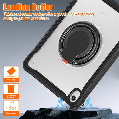 For iPad 10.9 (2022) 360-Degree Rotating Kickstand PC+TPU Cover Shockproof Portable Tablet Case with Shoulder Strap