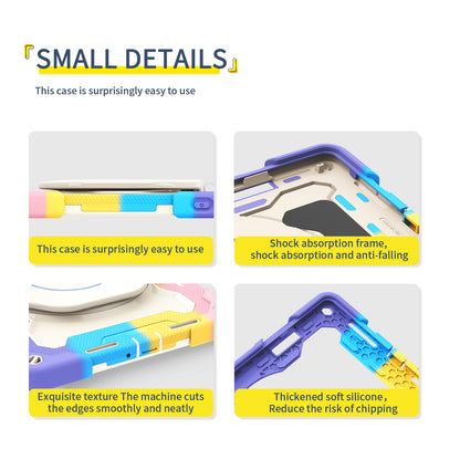 For Xiaomi Pad 6 PC + Silicone Protective Cover 360-degree Rotary Kickstand Drop-proof Tablet Case