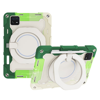 For Xiaomi Pad 6 PC + Silicone Protective Cover 360-degree Rotary Kickstand Drop-proof Tablet Case