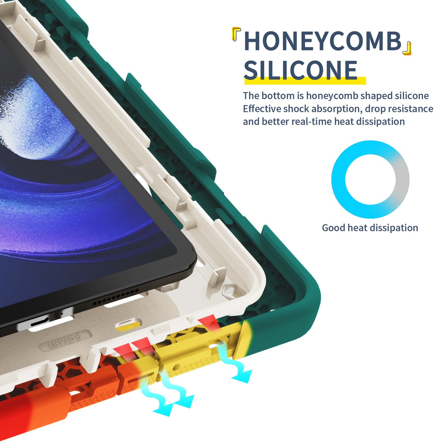 For Xiaomi Pad 6 PC + Silicone Protective Cover 360-degree Rotary Kickstand Drop-proof Tablet Case