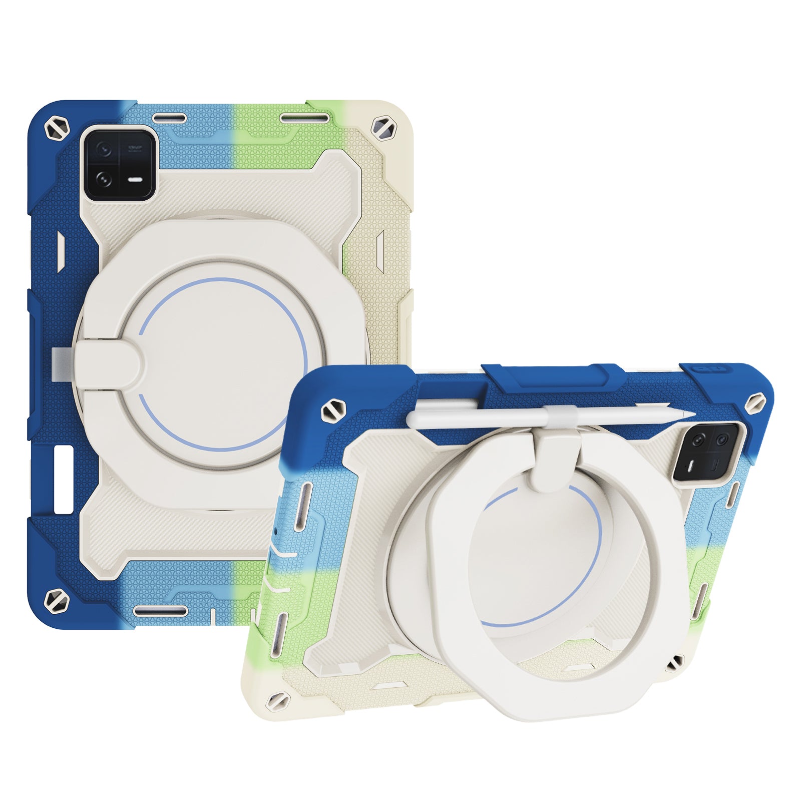 For Xiaomi Pad 6 PC + Silicone Protective Cover 360-degree Rotary Kickstand Drop-proof Tablet Case