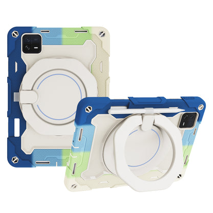 For Xiaomi Pad 6 PC + Silicone Protective Cover 360-degree Rotary Kickstand Drop-proof Tablet Case