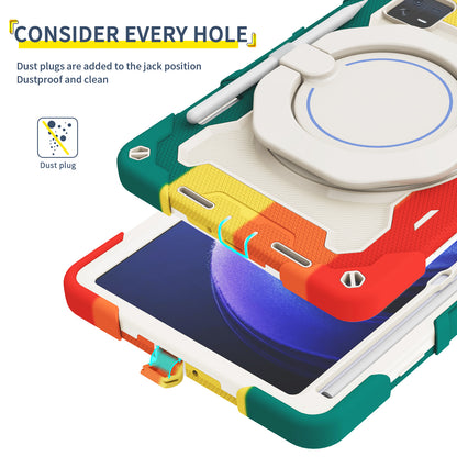 For Xiaomi Pad 6 PC + Silicone Protective Cover 360-degree Rotary Kickstand Drop-proof Tablet Case