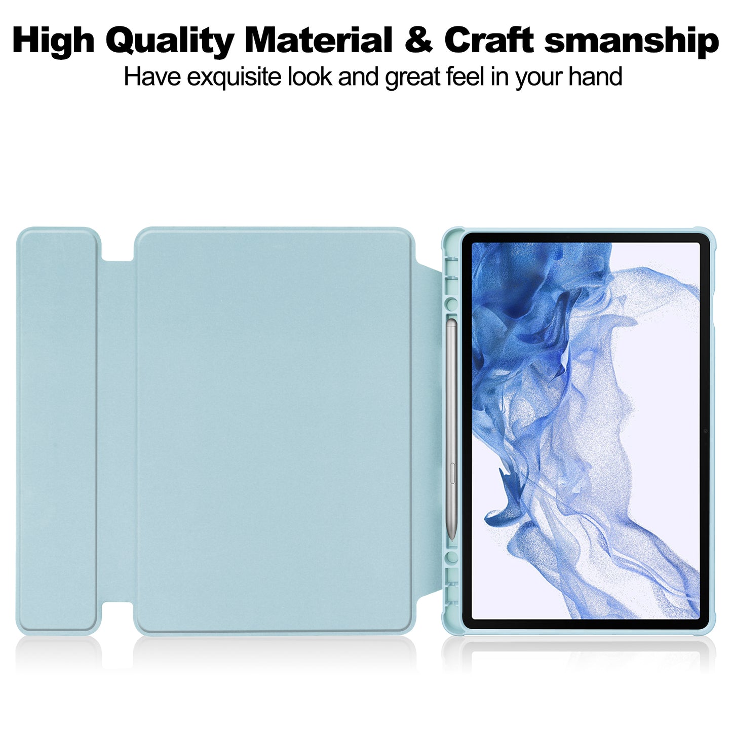 For Samsung Galaxy Tab S9 Tablet Case 360-Degree Rotating Stand Leather+Acrylic Cover with Wireless Keyboard