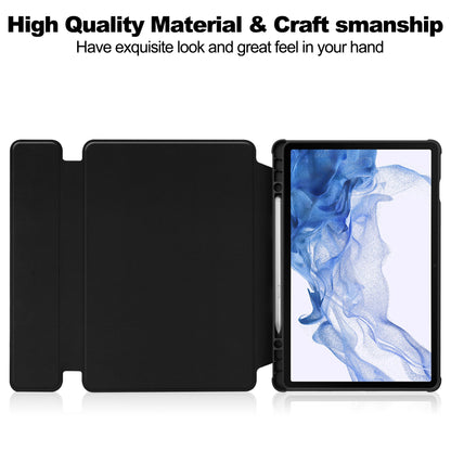 For Samsung Galaxy Tab S9 Tablet Case 360-Degree Rotating Stand Leather+Acrylic Cover with Wireless Keyboard