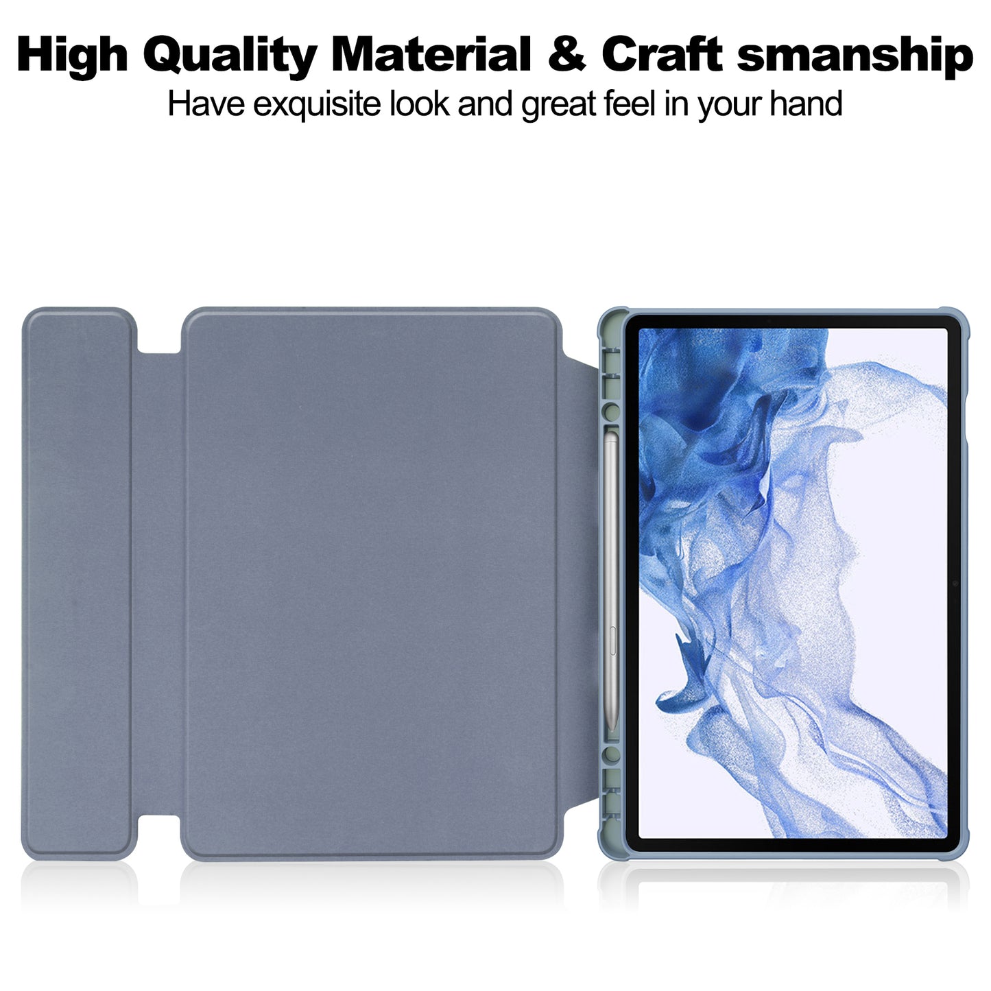 For Samsung Galaxy Tab S9 Tablet Case 360-Degree Rotating Stand Leather+Acrylic Cover with Wireless Keyboard
