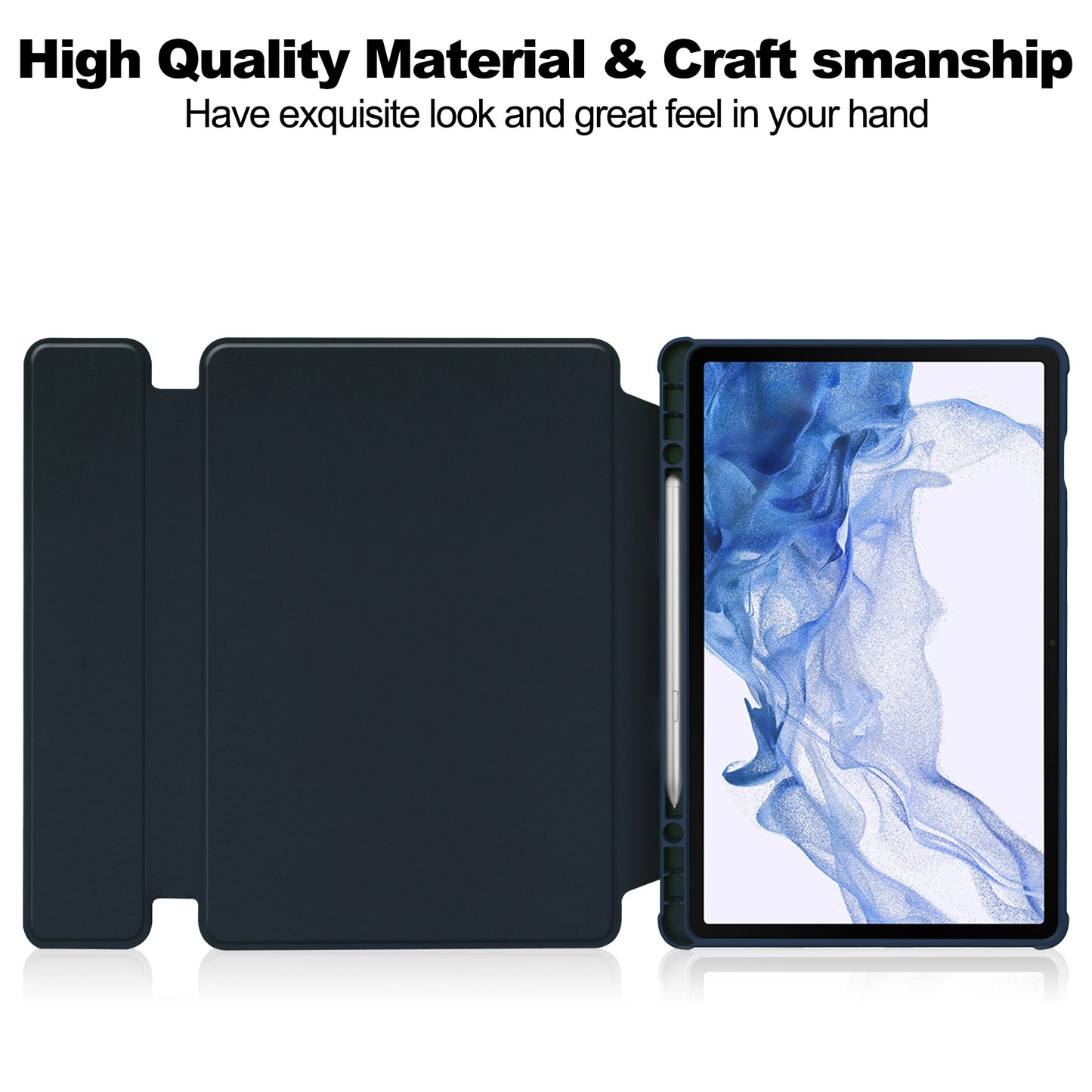 For Samsung Galaxy Tab S9 Tablet Case 360-Degree Rotating Stand Leather+Acrylic Cover with Wireless Keyboard