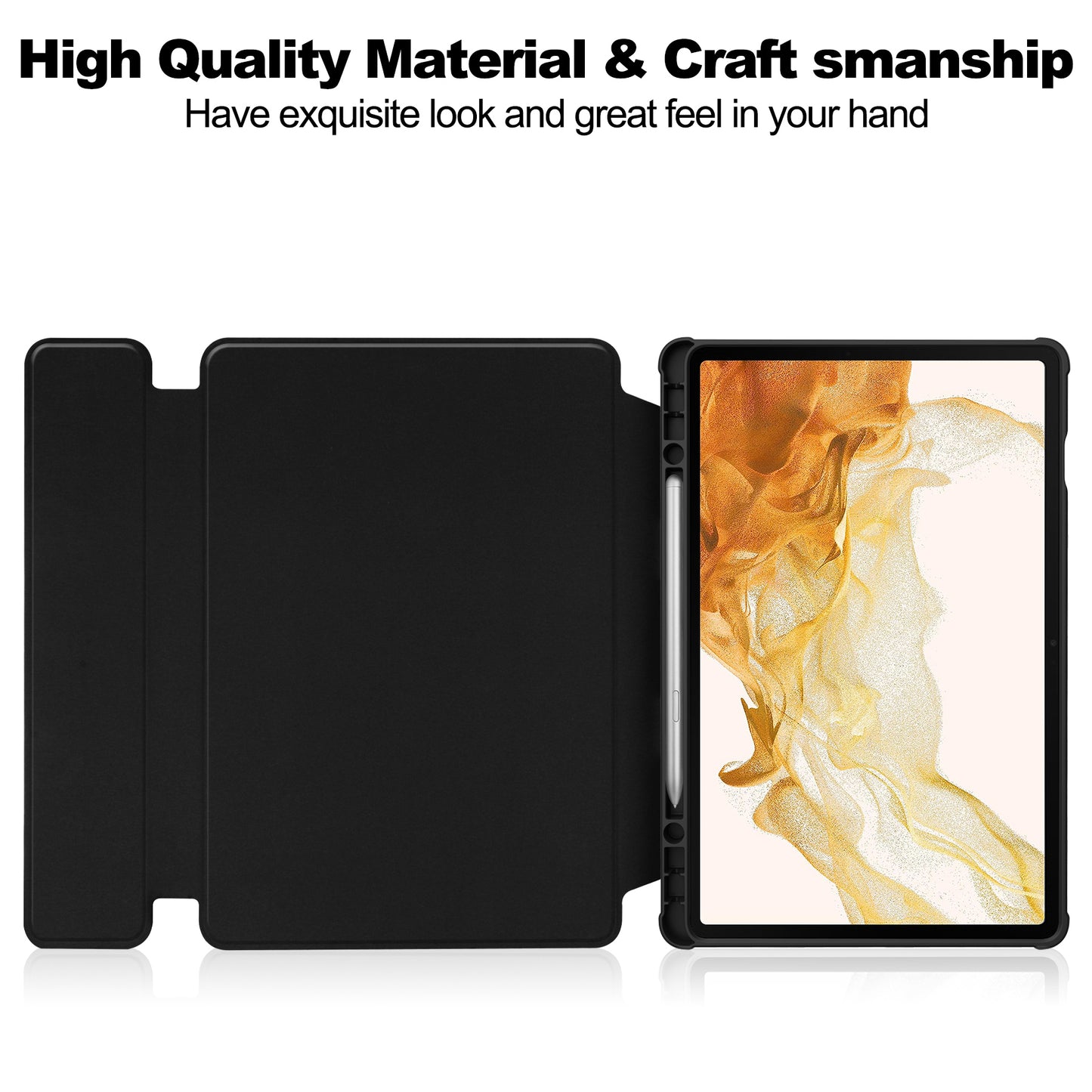 Tablet Case with Wireless Keyboard for Samsung Galaxy Tab S9+ , 360-Degree Rotating Stand PU Leather+Acrylic Cover