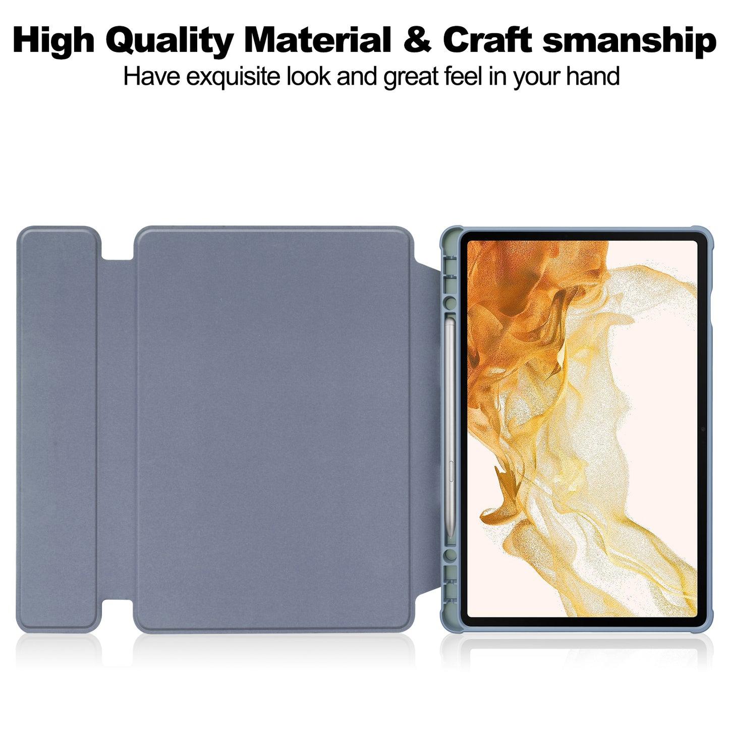 Tablet Case with Wireless Keyboard for Samsung Galaxy Tab S9+ , 360-Degree Rotating Stand PU Leather+Acrylic Cover