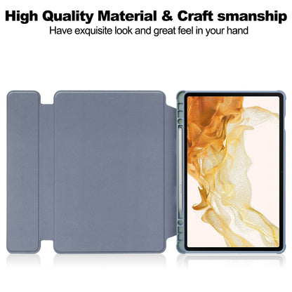 Tablet Case with Wireless Keyboard for Samsung Galaxy Tab S9+ , 360-Degree Rotating Stand PU Leather+Acrylic Cover
