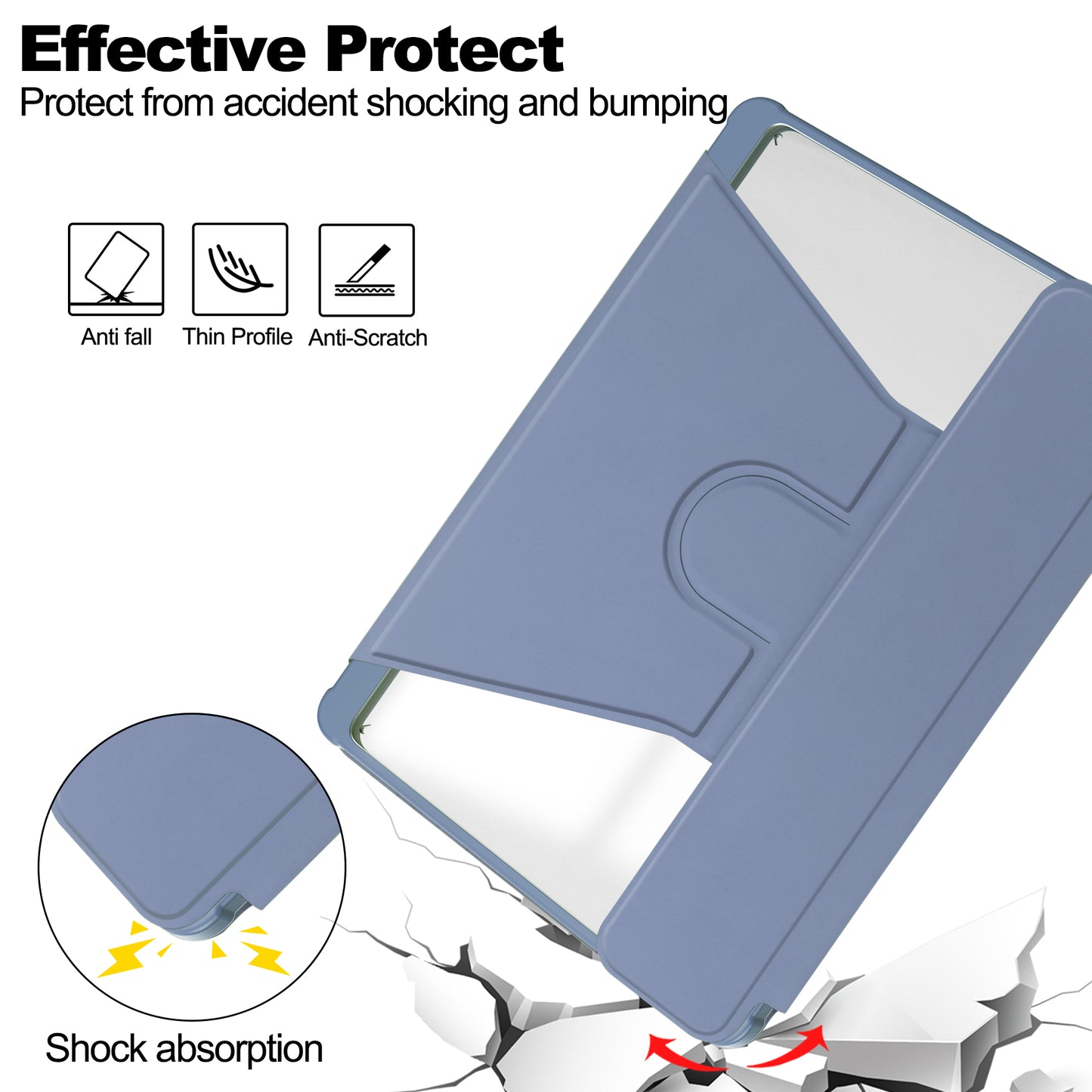 Tablet Case with Wireless Keyboard for Samsung Galaxy Tab S9+ , 360-Degree Rotating Stand PU Leather+Acrylic Cover