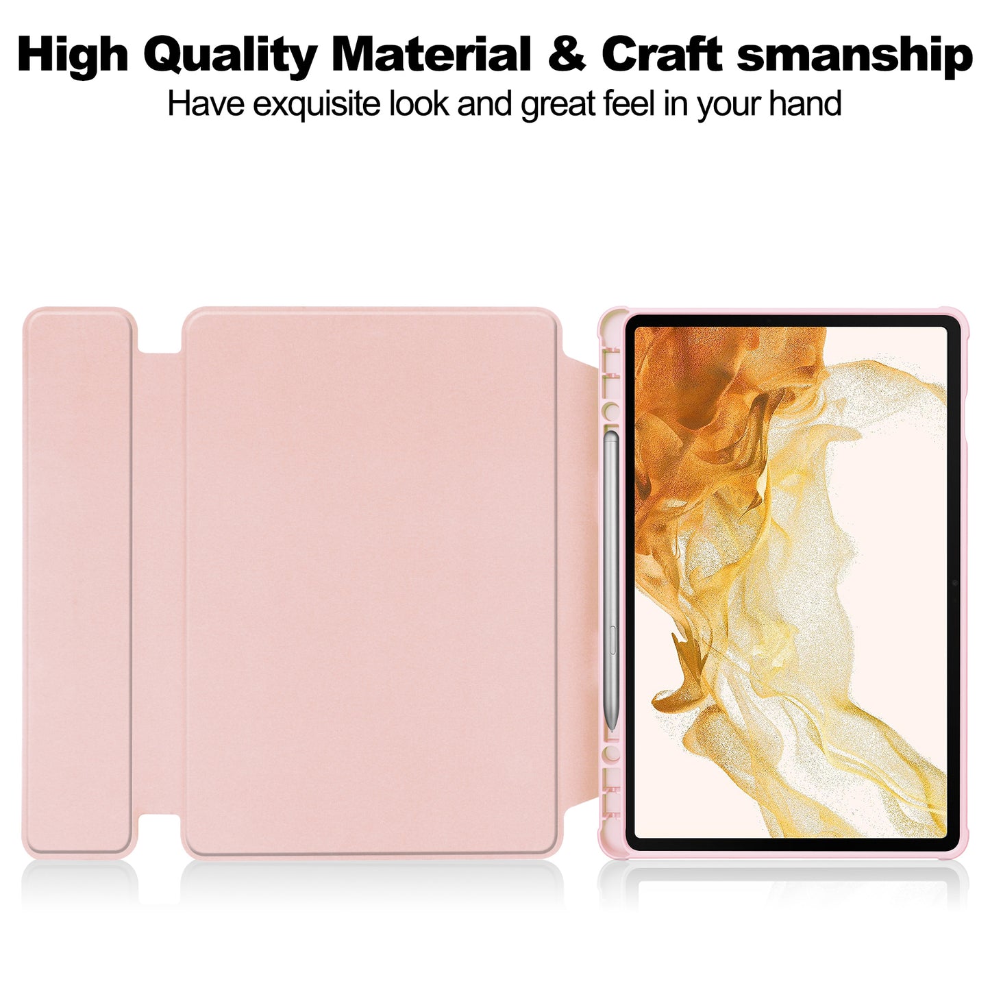 Tablet Case with Wireless Keyboard for Samsung Galaxy Tab S9+ , 360-Degree Rotating Stand PU Leather+Acrylic Cover