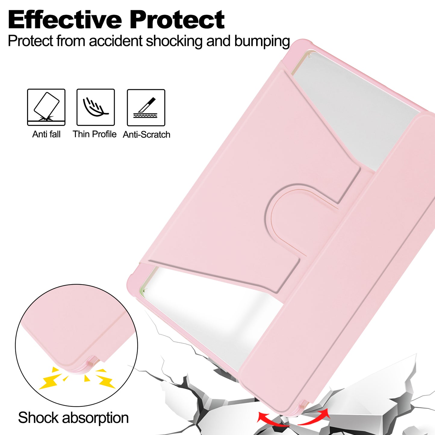 Tablet Case with Wireless Keyboard for Samsung Galaxy Tab S9+ , 360-Degree Rotating Stand PU Leather+Acrylic Cover