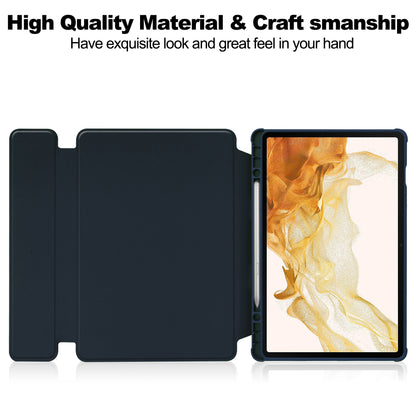 Tablet Case with Wireless Keyboard for Samsung Galaxy Tab S9+ , 360-Degree Rotating Stand PU Leather+Acrylic Cover