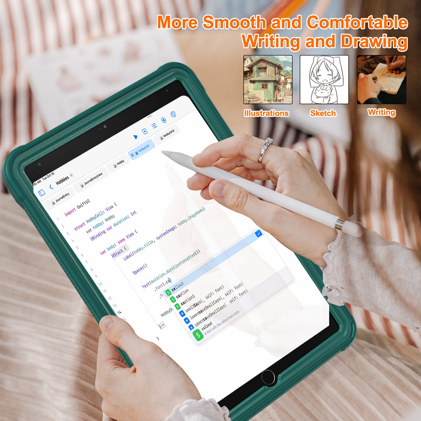 For iPad 10.2 (2019) / (2020) / (2021) PC+TPU Tablet Case Handle Grip Rotating Kickstand Cover