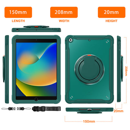For iPad 10.2 (2019) / (2020) / (2021) PC+TPU Tablet Case Handle Grip Rotating Kickstand Cover