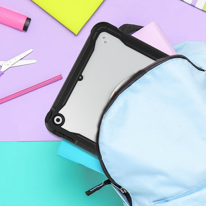 For iPad 10.2 (2019) / (2020) / (2021) PC+TPU Tablet Case Handle Grip Rotating Kickstand Cover