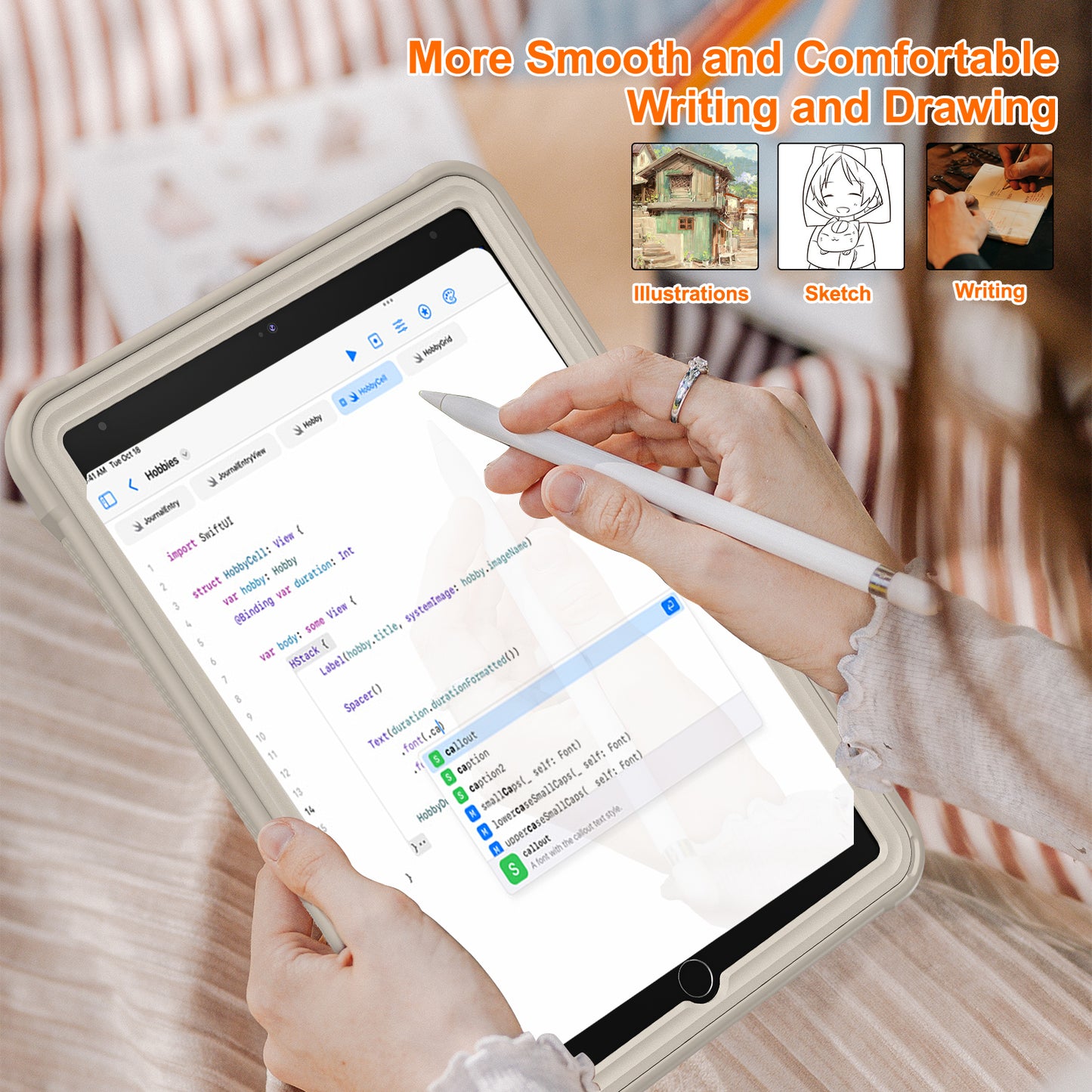 For iPad 10.2 (2019) / (2020) / (2021) PC+TPU Tablet Case Handle Grip Rotating Kickstand Cover