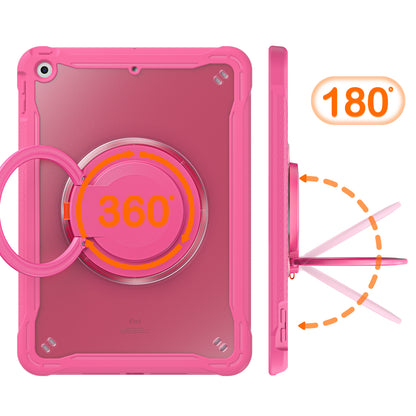 For iPad 10.2 (2019) / (2020) / (2021) PC+TPU Tablet Case Handle Grip Rotating Kickstand Cover