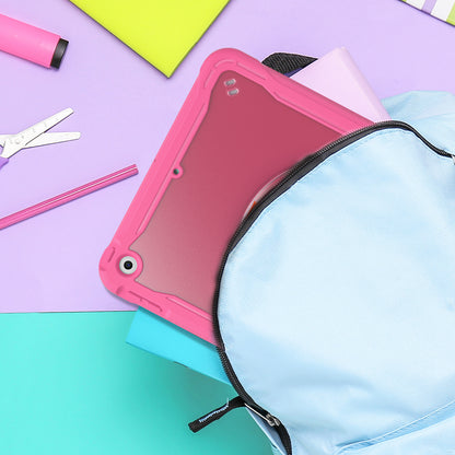 For iPad 10.2 (2019) / (2020) / (2021) PC+TPU Tablet Case Handle Grip Rotating Kickstand Cover