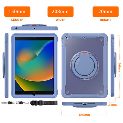 For iPad 10.2 (2019) / (2020) / (2021) PC+TPU Tablet Case Handle Grip Rotating Kickstand Cover