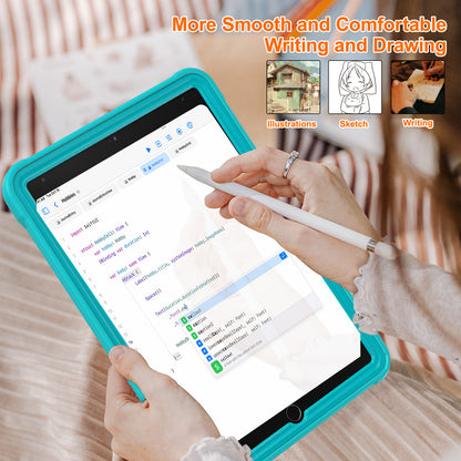 For iPad 10.2 (2019) / (2020) / (2021) PC+TPU Tablet Case Handle Grip Rotating Kickstand Cover